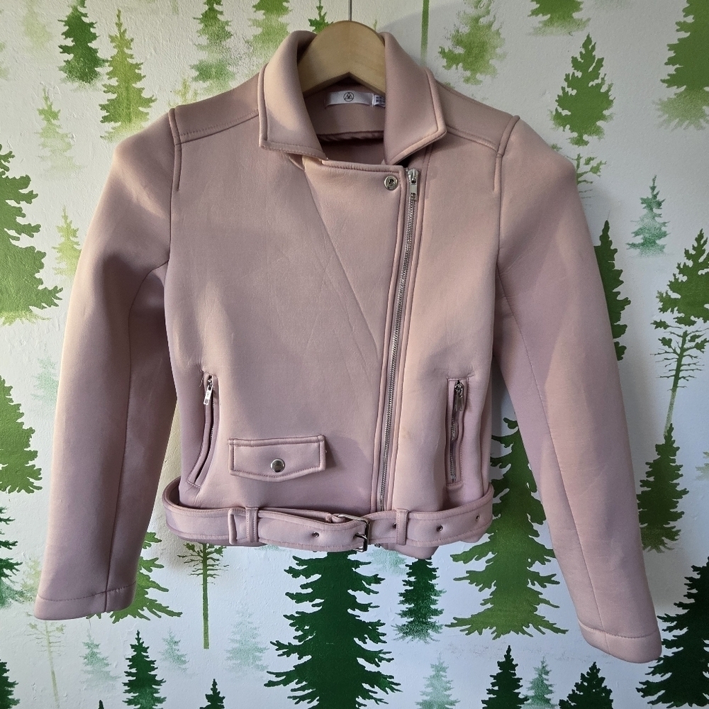 Missguided Light Pink Biker Jacket.